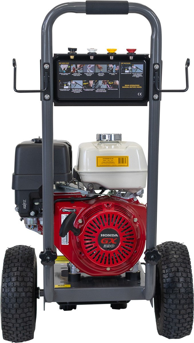 BE 4,000 PSI Petrol Pressure Washer - Honda GX390, Comet Pump, Trolley Frame, Deluxe | BAR4013C-HD