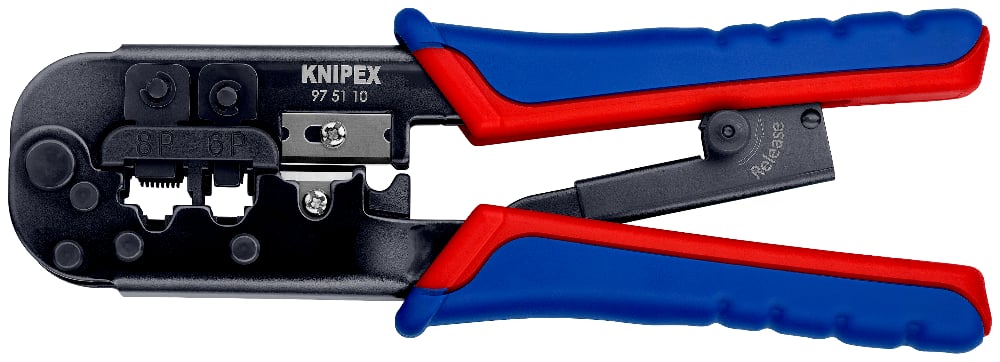 KNIPEX Ratcheting Crimping Pliers for Data Plugs 6 & 8 Pin