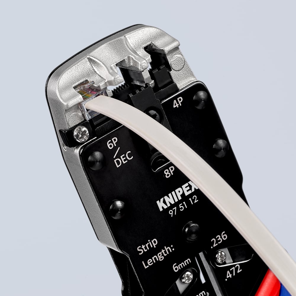 KNIPEX Ratcheting Crimping Pliers for Data Plugs 46 & 8 Pin