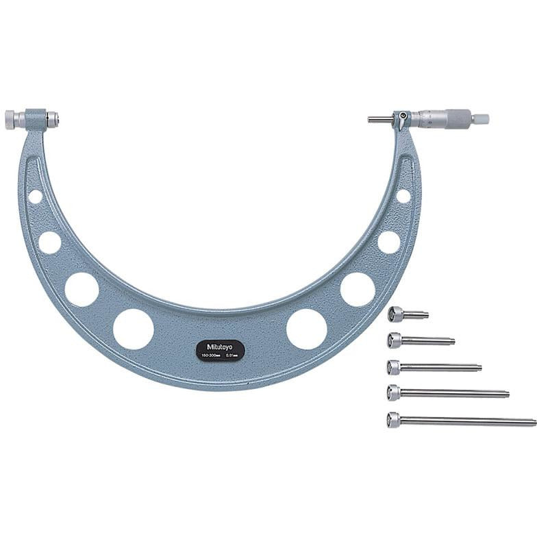 Mitutoyo Outside Micrometer Set Interchangeable Anvils 150-300mm x 0.01mm with Interchangeable Anvils-Mitutoyo-Tool Factory