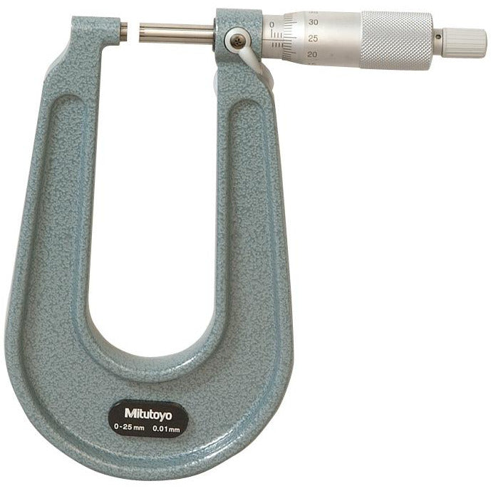 Mitutoyo Sheetmetal Micrometer 0-25mm x 0.01mm x 100mm Throat Depth-Mitutoyo-Tool Factory