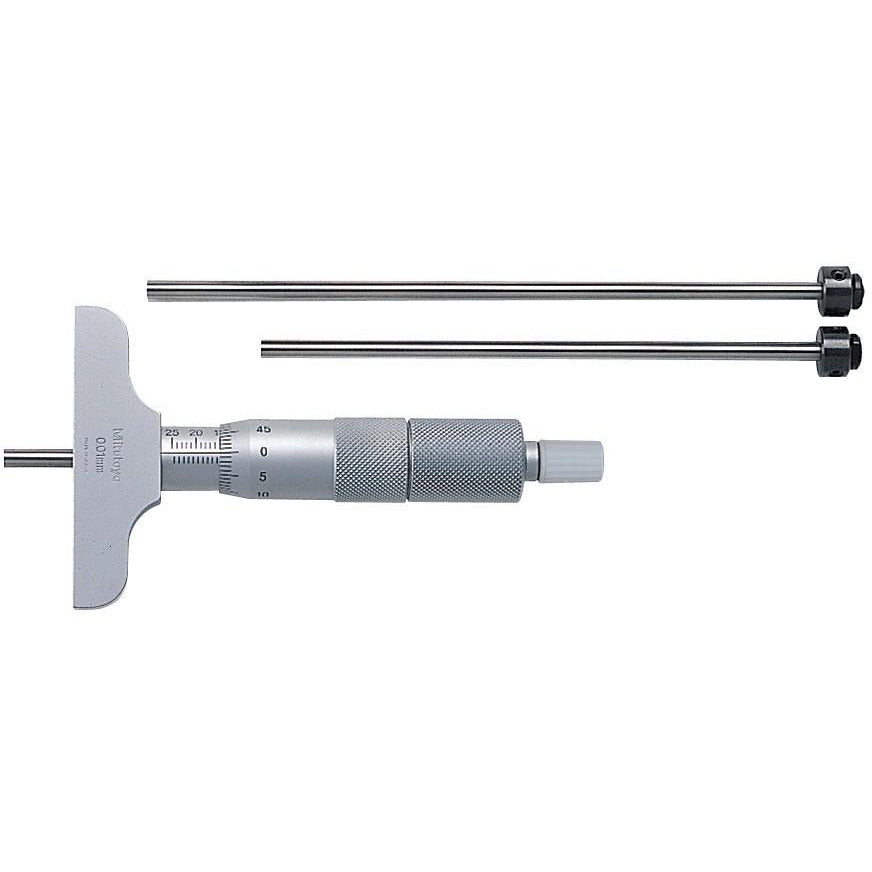 Mitutoyo Depth Micrometer 0-75mm x 63mm Base with 3 Rods-Mitutoyo-Tool Factory