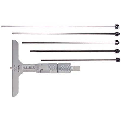 Mitutoyo Depth Micrometer 0-6" x 4" Base with 6 Rods-Mitutoyo-Tool Factory