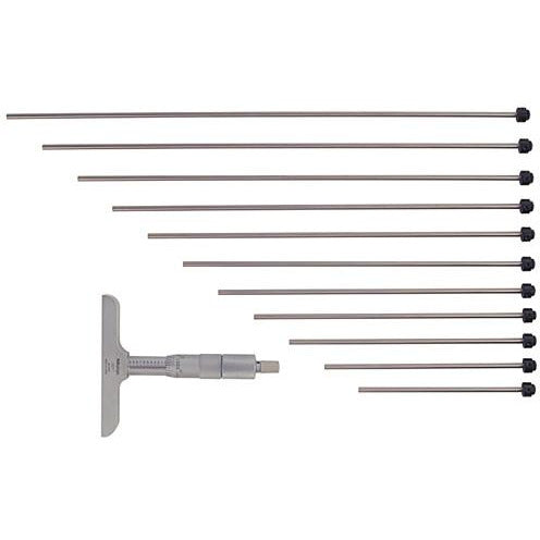 Mitutoyo Depth Micrometer 0-300mm x 100mm Base with 12 Rods-Mitutoyo-Tool Factory
