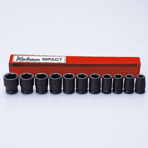 Koken 3/8"Dr Impact Socket Set - 11pc 9-19mm 6pt Impact Sockets-Sockets & Accessories-Tool Factory