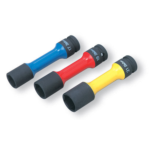 Koken 1/2" Dr Impact Thin Walled Wheel Nut Socket Set - 3pc 3pc, 17-19mm Wheel Nut Sockets-Sockets & Accessories-Tool Factory