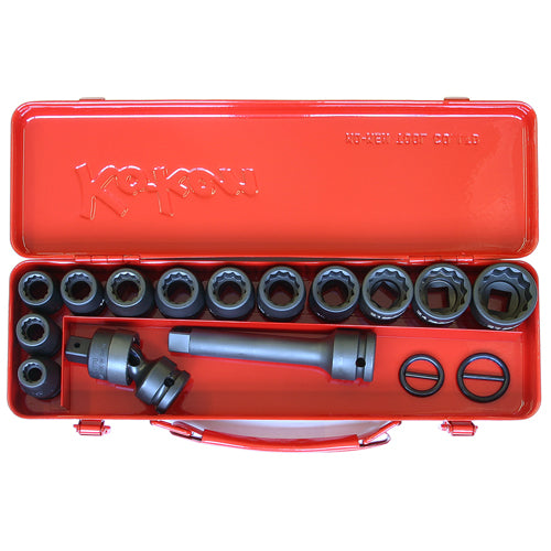 Koken 1/2"Dr 12pt Impact Socket Set - 18pc 10-27mm 12pt Impact Sockets-Sockets & Accessories-Tool Factory