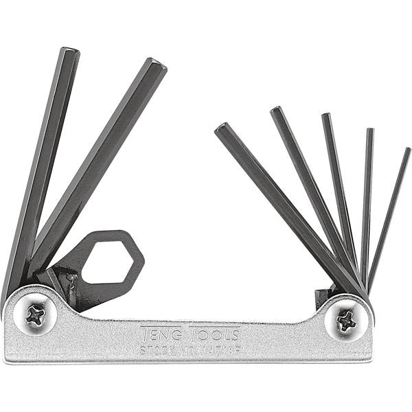 Teng 7Pc Folding Af Hex Key Set - 1/6In-7/32In | Wrenches & Spanners - Sets-Hand Tools-Tool Factory
