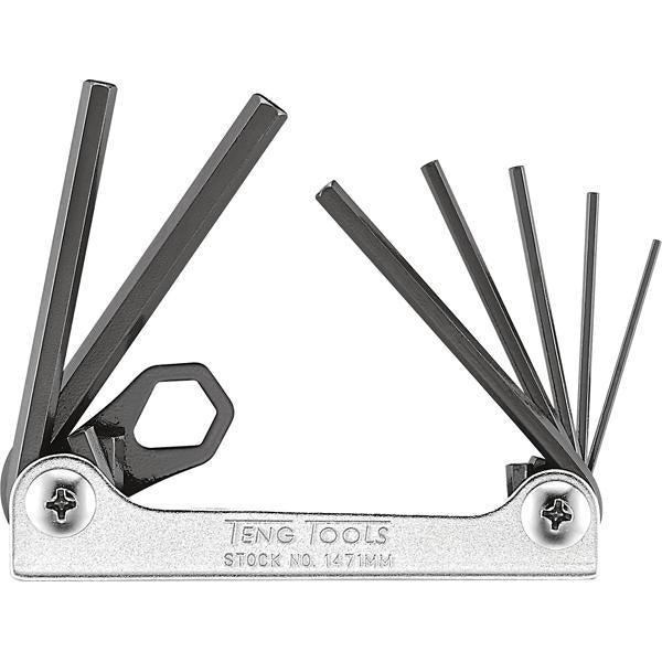 Teng 7Pc Folding Mm Hex Key Set - 1.5-6.0Mm | Wrenches & Spanners - Sets-Hand Tools-Tool Factory