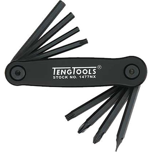 Teng 8Pc Fold-Up Key Set - Ft/Ph/Pz/Hex/Tx | Wrenches & Spanners - Sets-Hand Tools-Tool Factory
