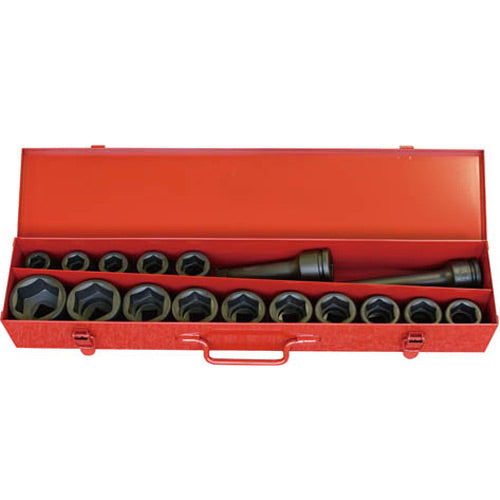Koken 3/4"Dr Impact Socket Set - 17pc 19-50mm 6pt Impact Sockets, 175-330mm Impact Extensions-Sockets & Accessories-Tool Factory