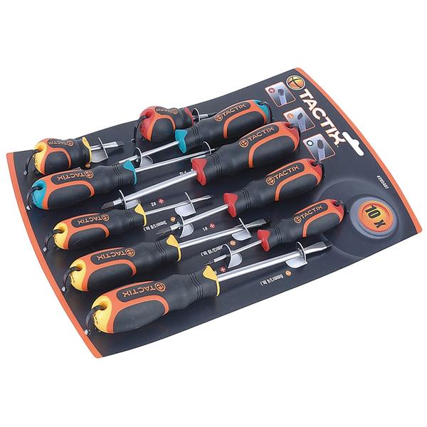 Tactix 10Pc Screwdriver Set | Screwdrivers - Sets-Hand Tools-Tool Factory