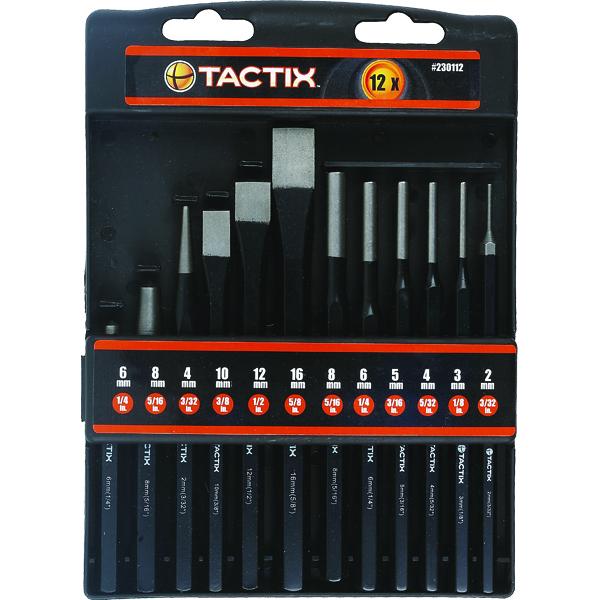 Tactix 12Pc Chisel & Punch Set | Punches & Chisels - Sets-Hand Tools-Tool Factory