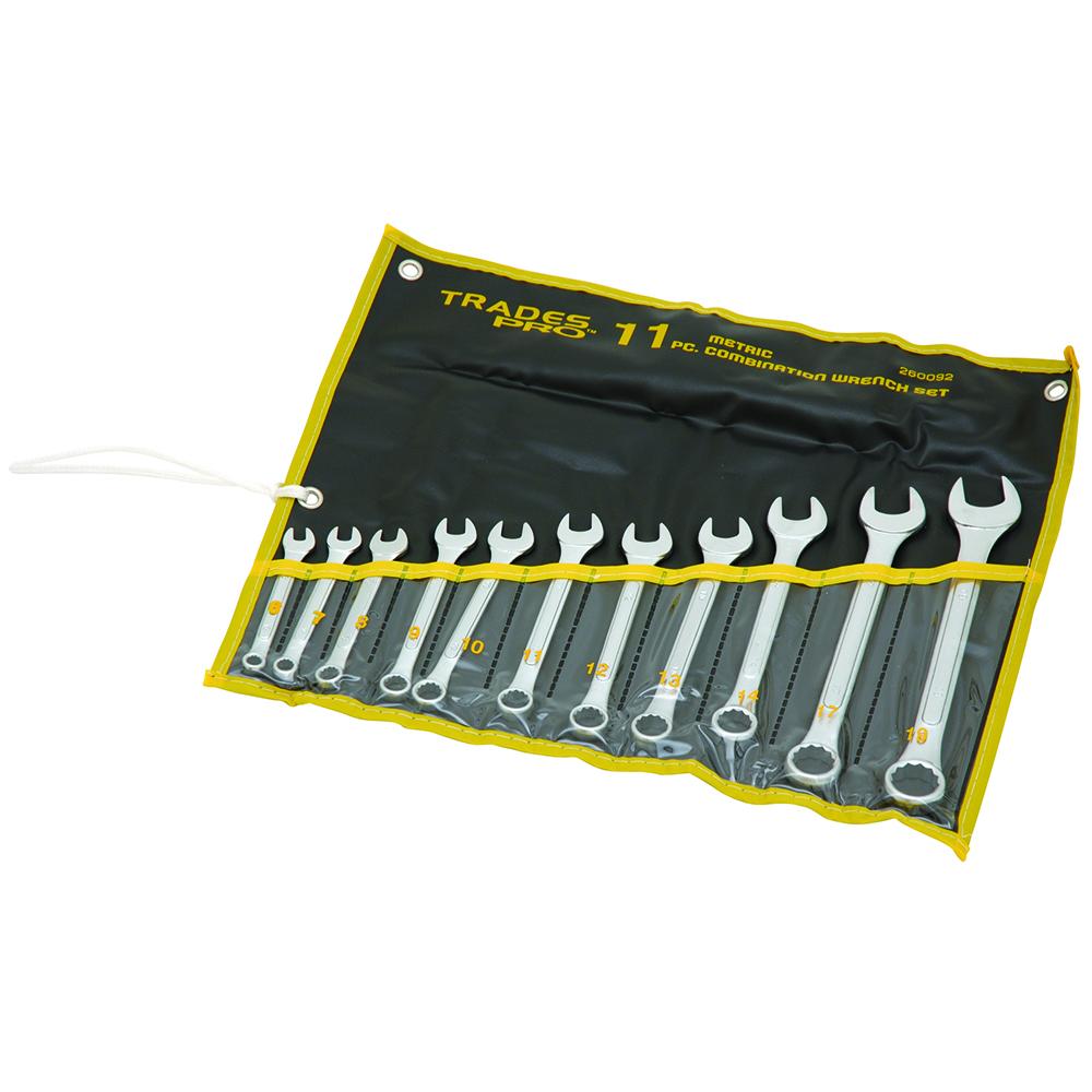 Trades Pro 11pc Metric Ring and Open End Spanner Set