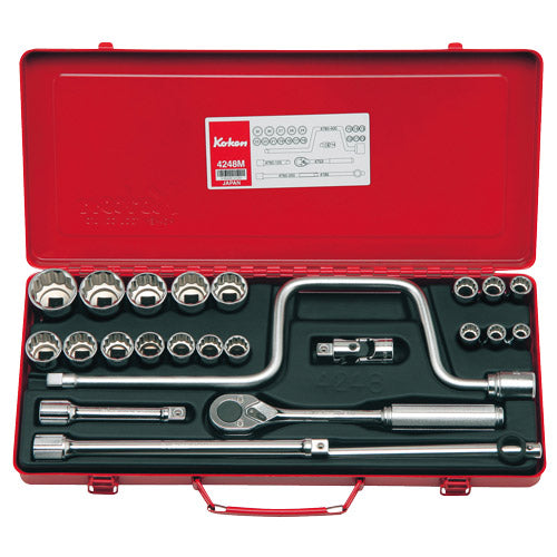 Koken 1/2" Dr Socket Set - 24pc 10-32mm-Sockets & Accessories-Tool Factory