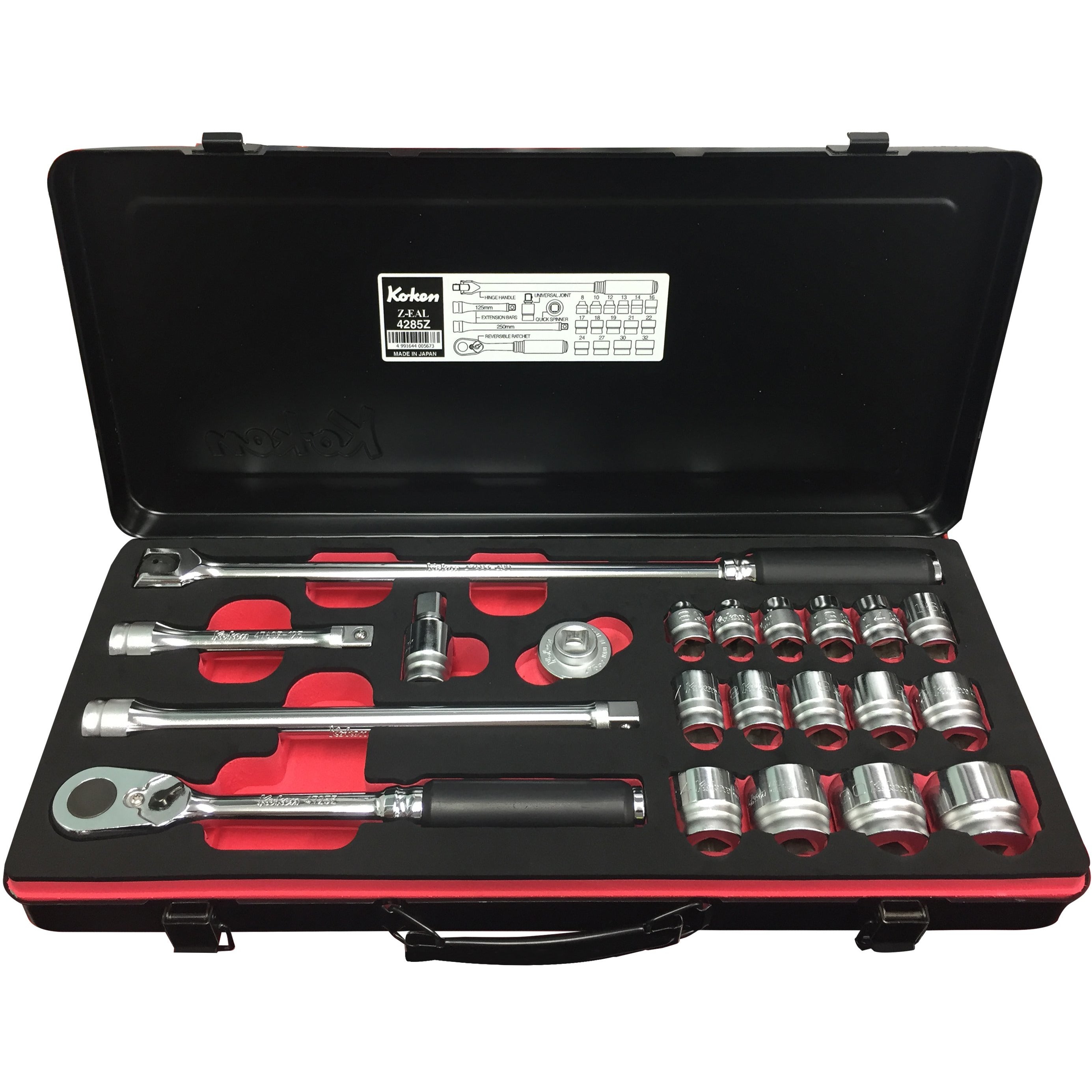 Koken Z Series Socket Set 1/2" dr 8 - 32mm-Sockets & Accessories-Tool Factory