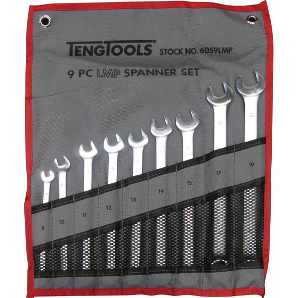 Teng 9Pc Lmp Combination Spanner Set 8-19Mm W/Wallet | Wrenches & Spanners - Sets-Hand Tools-Tool Factory