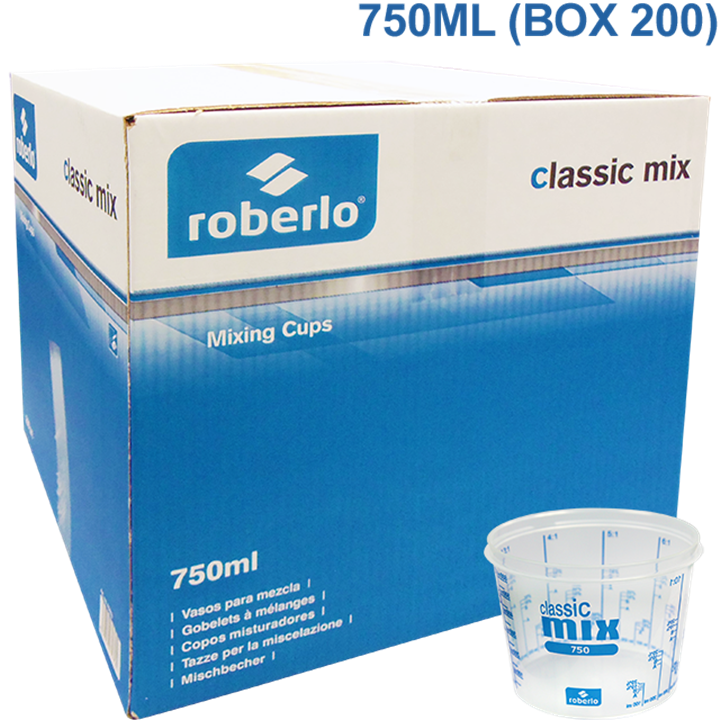 Roberlo Classicmix Mixing Cup 750Ml (Box 200)-Mixing Accessories-Tool Factory