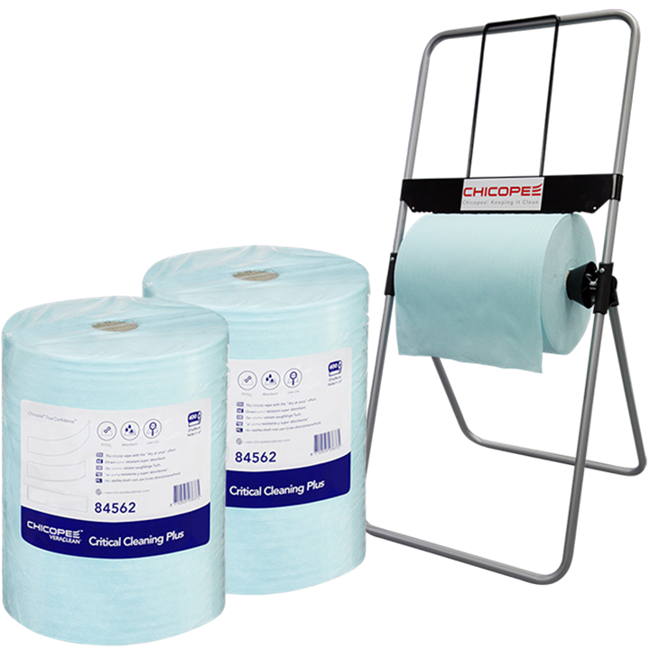 Chicopee Roll Dispenser Plus Two Turquoise Wiper Rolls-Tack Cloths & Wipes-Tool Factory