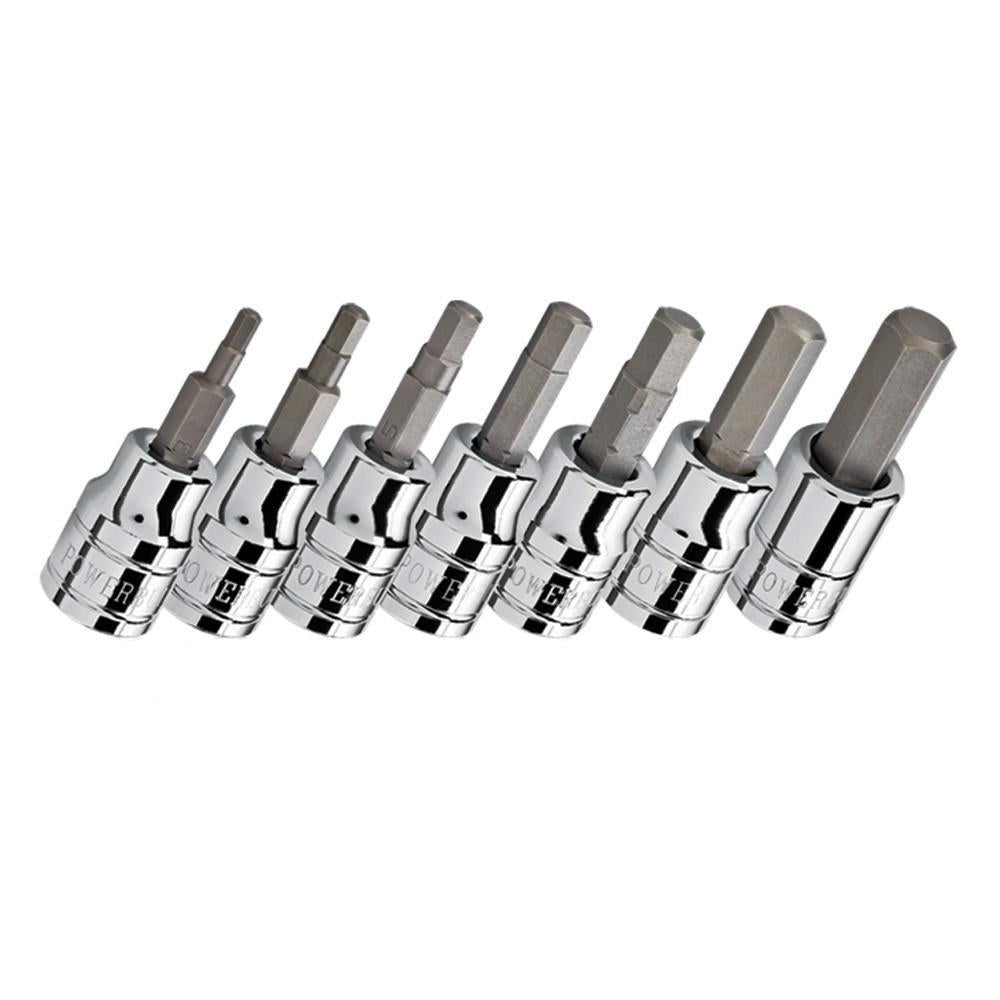 Powerbuilt 3/8” Dr 7pc Metric Male Hex Socket Set