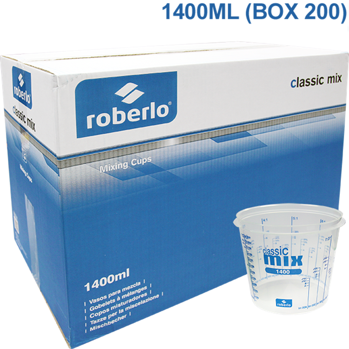 Roberlo Classicmix Mixing Cup 1400Ml (Box 200)-Mixing Accessories-Tool Factory