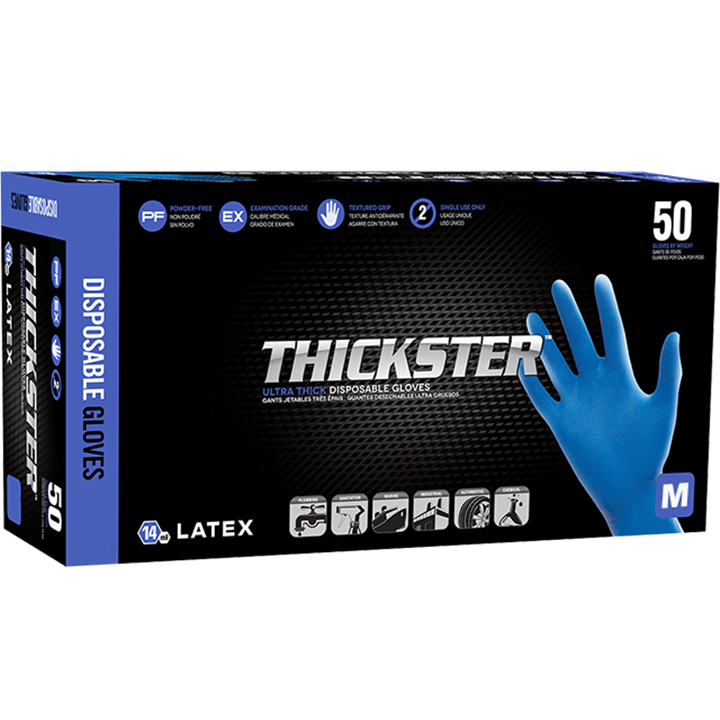 Sas Thickster Pf Latex Gloves Medium (Box 50)-Gloves-Tool Factory