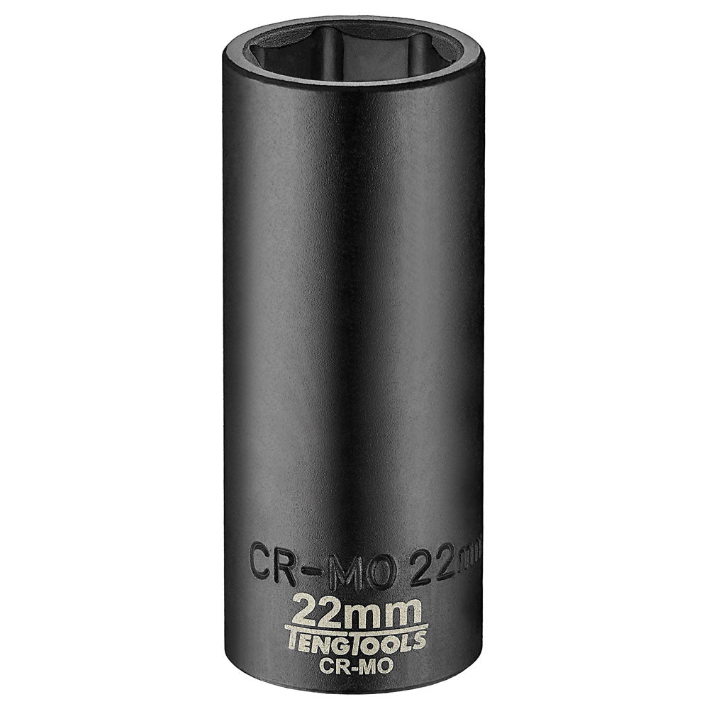 Teng 1/2in Dr. Deep Impact Socket 22mm ANSI