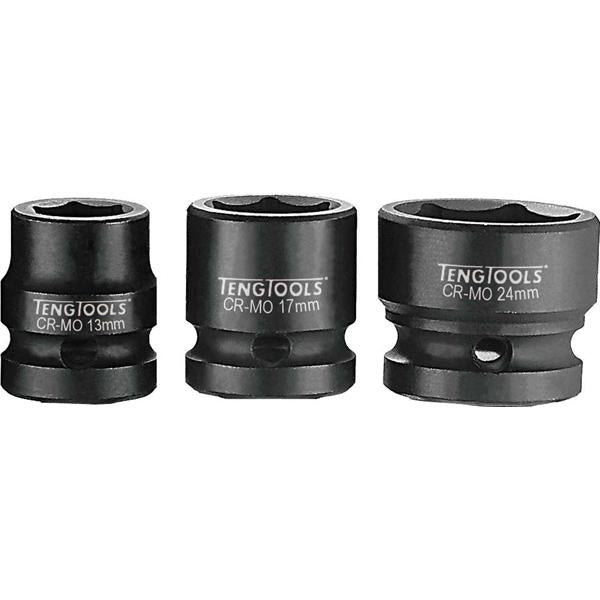 Teng 1/2In Dr. Stubby Impact Socket 19Mm Din | Socketry-Hand Tools-Tool Factory