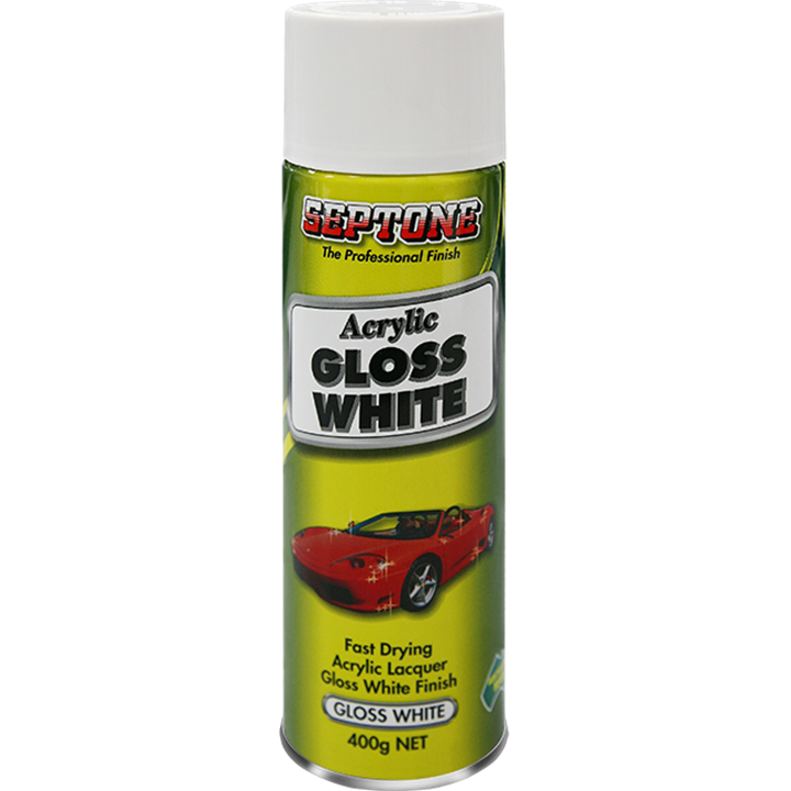 Septone Acrylic Gloss White Aerosol 400G-Paint Products-Tool Factory