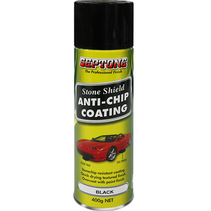Septone Stoneshield Black Aerosol 400G-Paint Products-Tool Factory