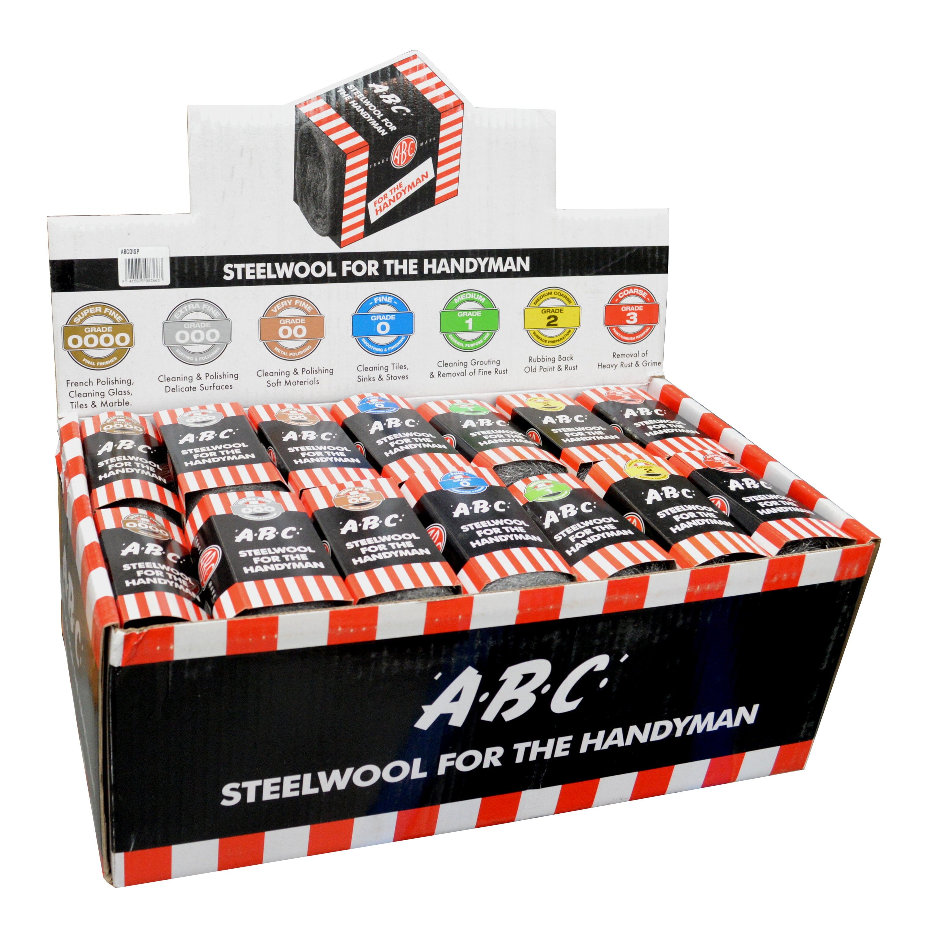 ABC Steel Wool ABC Brand - 28-pce Display 7 Assorted grades