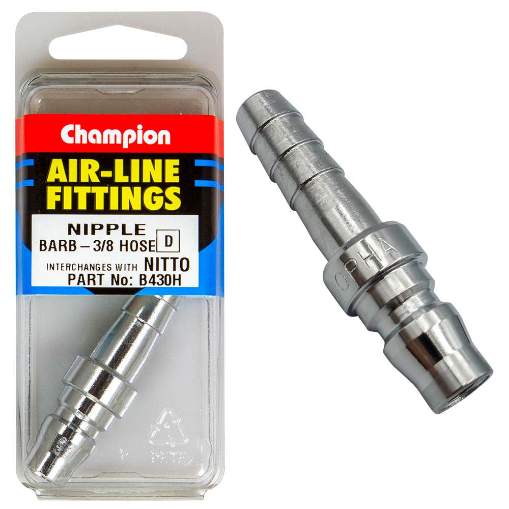 Champion 3/8in Hose Barb Air -Line Nipple Nitto