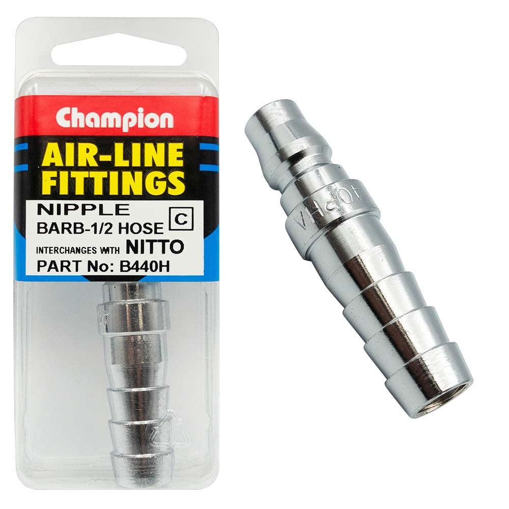 Champion 1/2in Hose Barb Air -Line Nipple Nitto