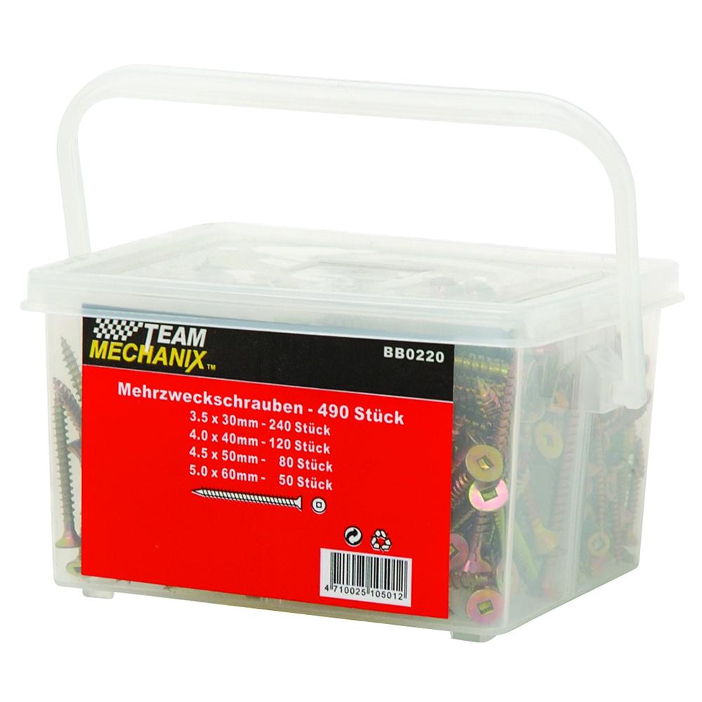 Team Mechanix 490pc Robertson Screw Assortment