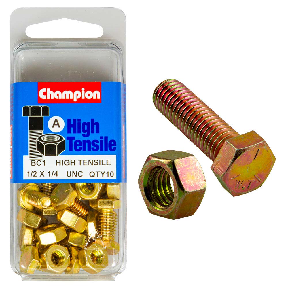 Champion 1/2in x 1/4in Set Screw & Nut (A) - GR5