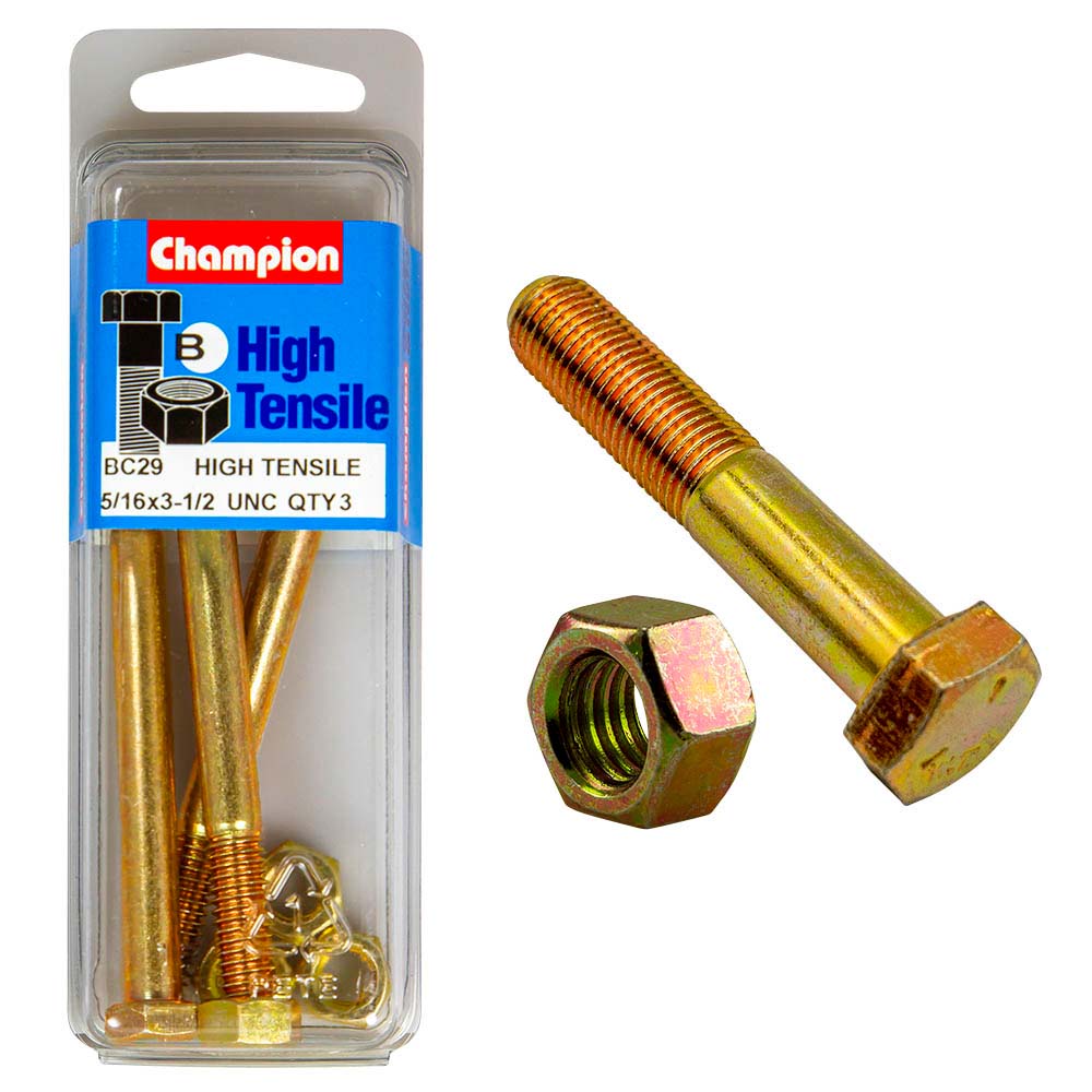 Champion 3-1/2in x 5/16in Bolt And Nut (B)