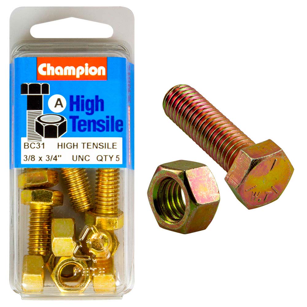 Champion 3/4in x 3/8in Set Screw & Nut (A) - GR5
