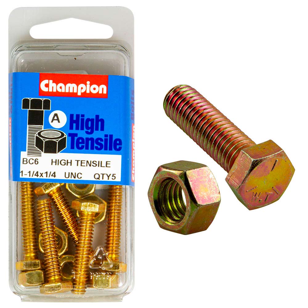 Champion 1-1/4in x 1/4in Set Screw & Nut (A) - GR5