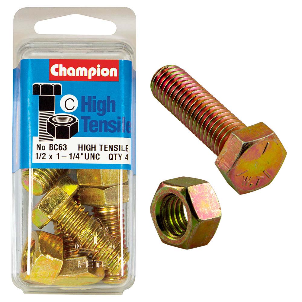 Champion 1-1/4in x 1/2in Set Screw & Nut (C) - GR5