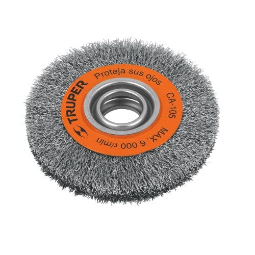 Truper Wire Wheel Brush Crimped for Bench Grinder 150mm x 32mm