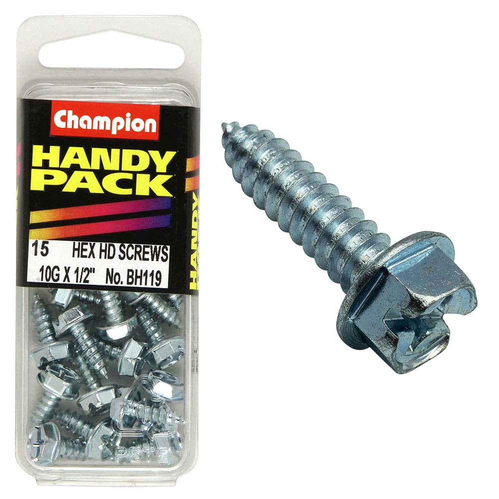 Champion 10G x 1/2in S/Tap Set Screw - Hex HD