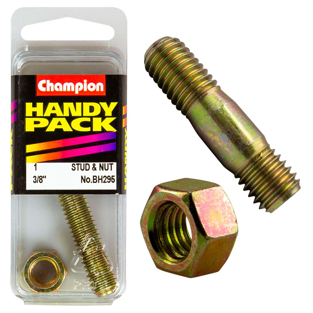 Champion 3/8in UNC Manifold Stud & Nut