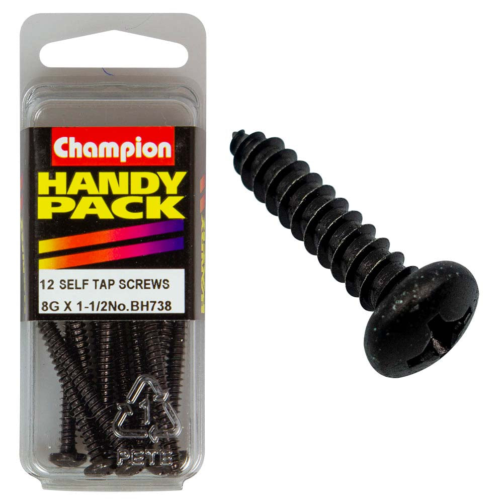 Champion 8G x 1-1/2in S/Tap Set Screw - Blk Zinc