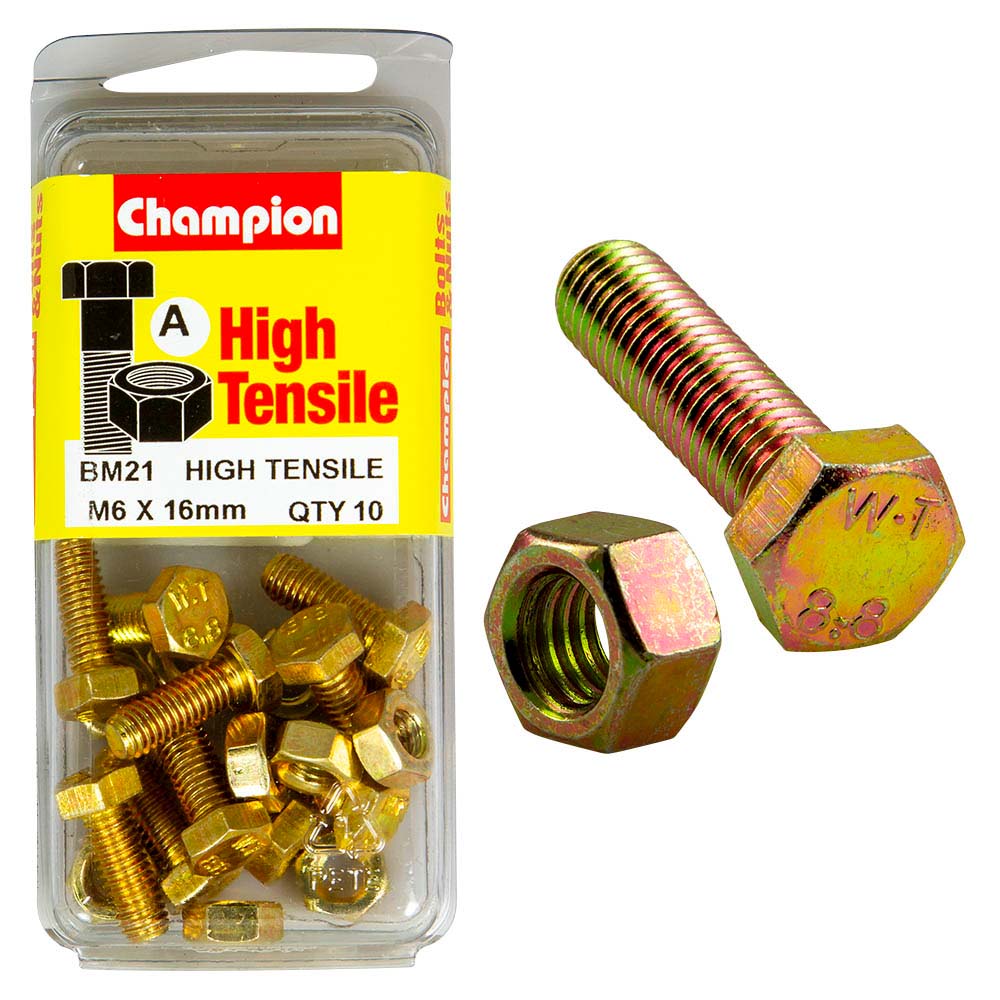 Champion M6 x 16 Set Screw & Nut (A) - GR8.8
