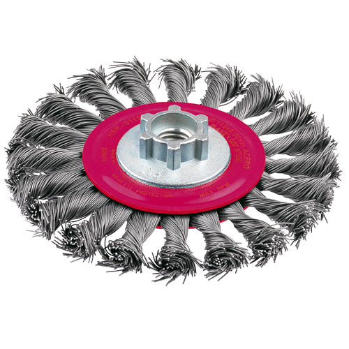 Jaz Wire Wheel High Speed Twist Knot 115mm x 25mm x 0.5mm - M14 x 2 - Grey Steel (BRUH-115)