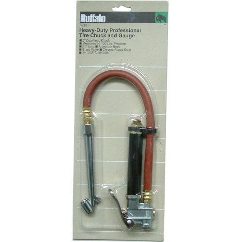 Buffalo Tyre Inflator & Gauge - Dual Chuck 0-170 PSI