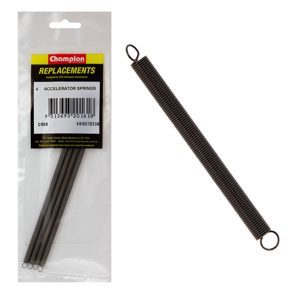 Champion 6-15/16 (L) x 7/32in (O.D) x 24G Accel. Spring -4pk