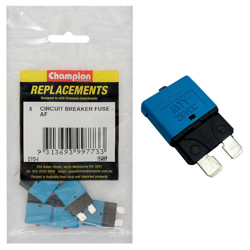 Champion AF 15Amp Circuit Breaker Blade Fuse -5pk
