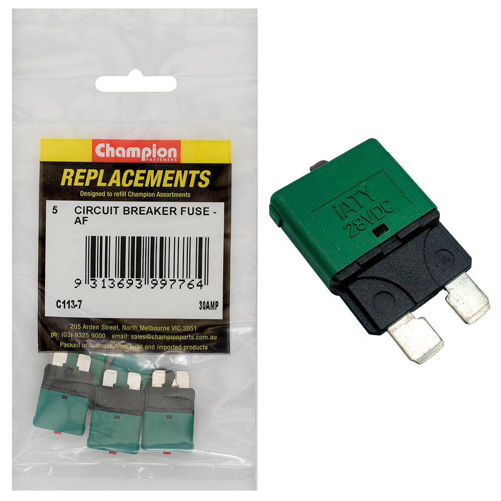 Champion AF 30Amp Circuit Breaker Blade Fuse -5pk
