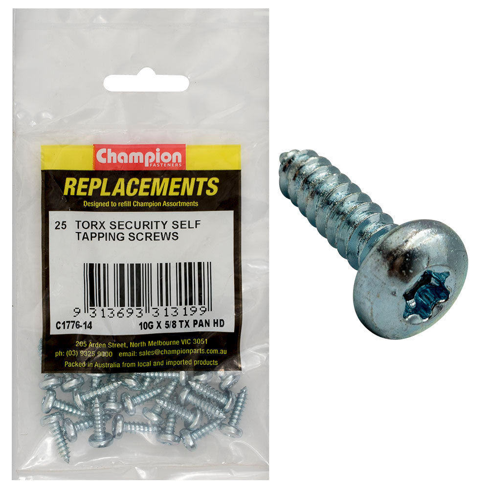 Champion 10G x 5/8in S/Tapping Screw -Pan -Tx -25pk